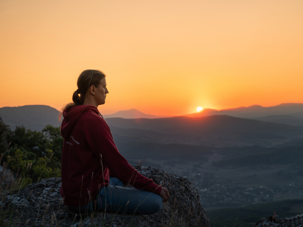 йог, горы, рассвет, закат, медитация
