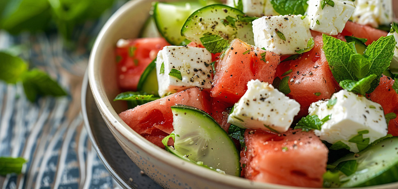 салат с арбузом фото