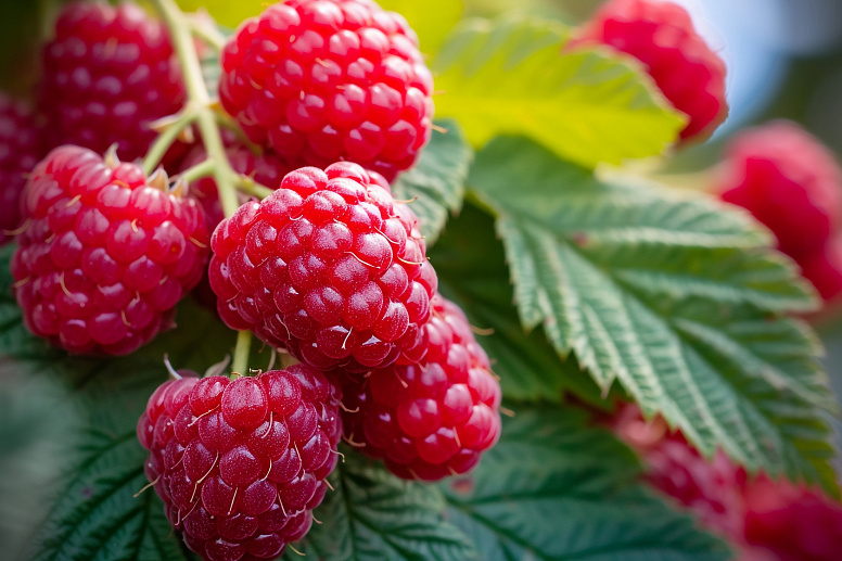 ветка малины фото