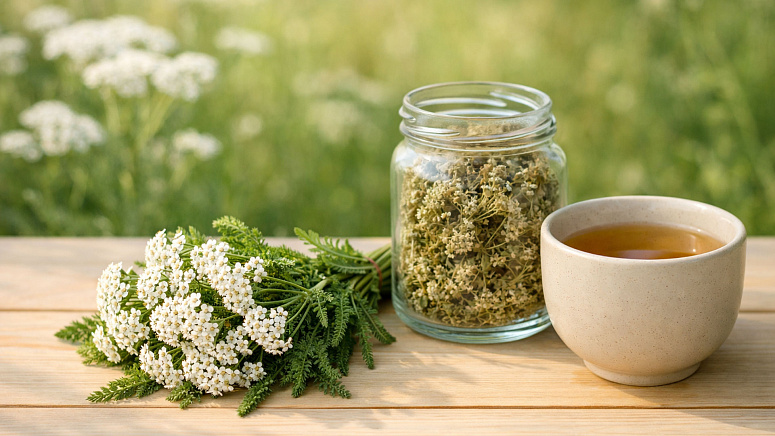 цветы тысячелистника