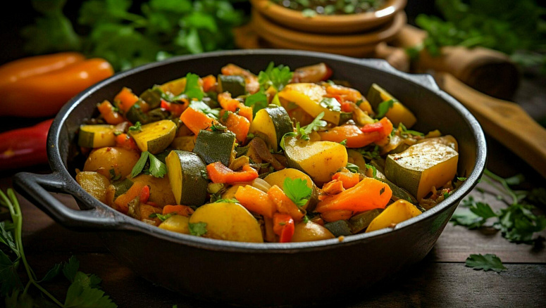 тушеные кабачки с морковью фото