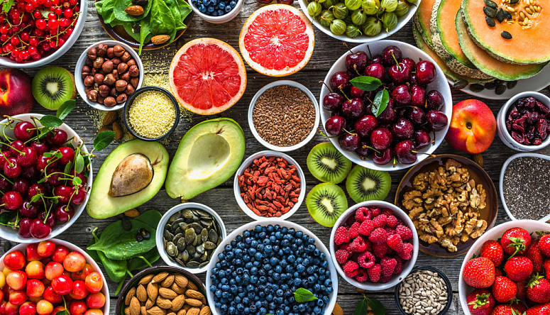 фрукты, ягоды, орехи, семечки