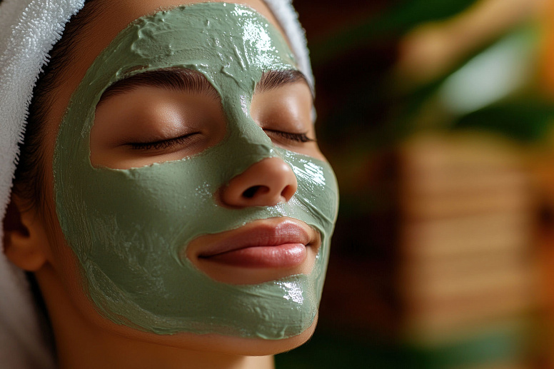 девушка с косметической маской