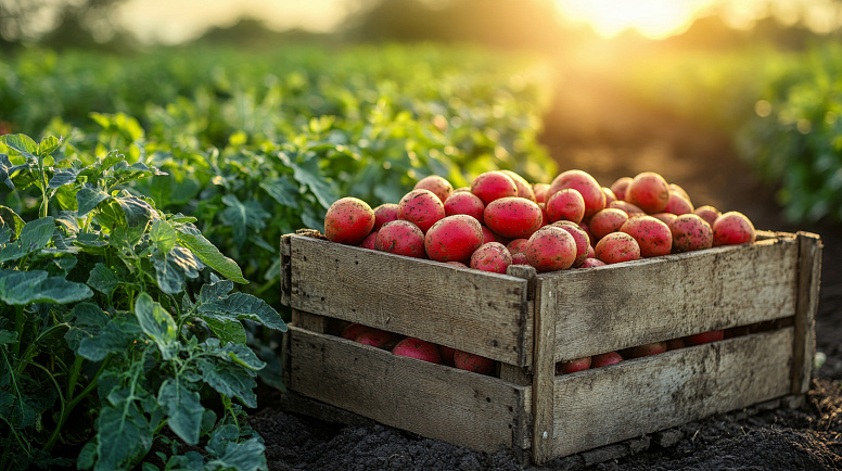 ящик с картофелем фото